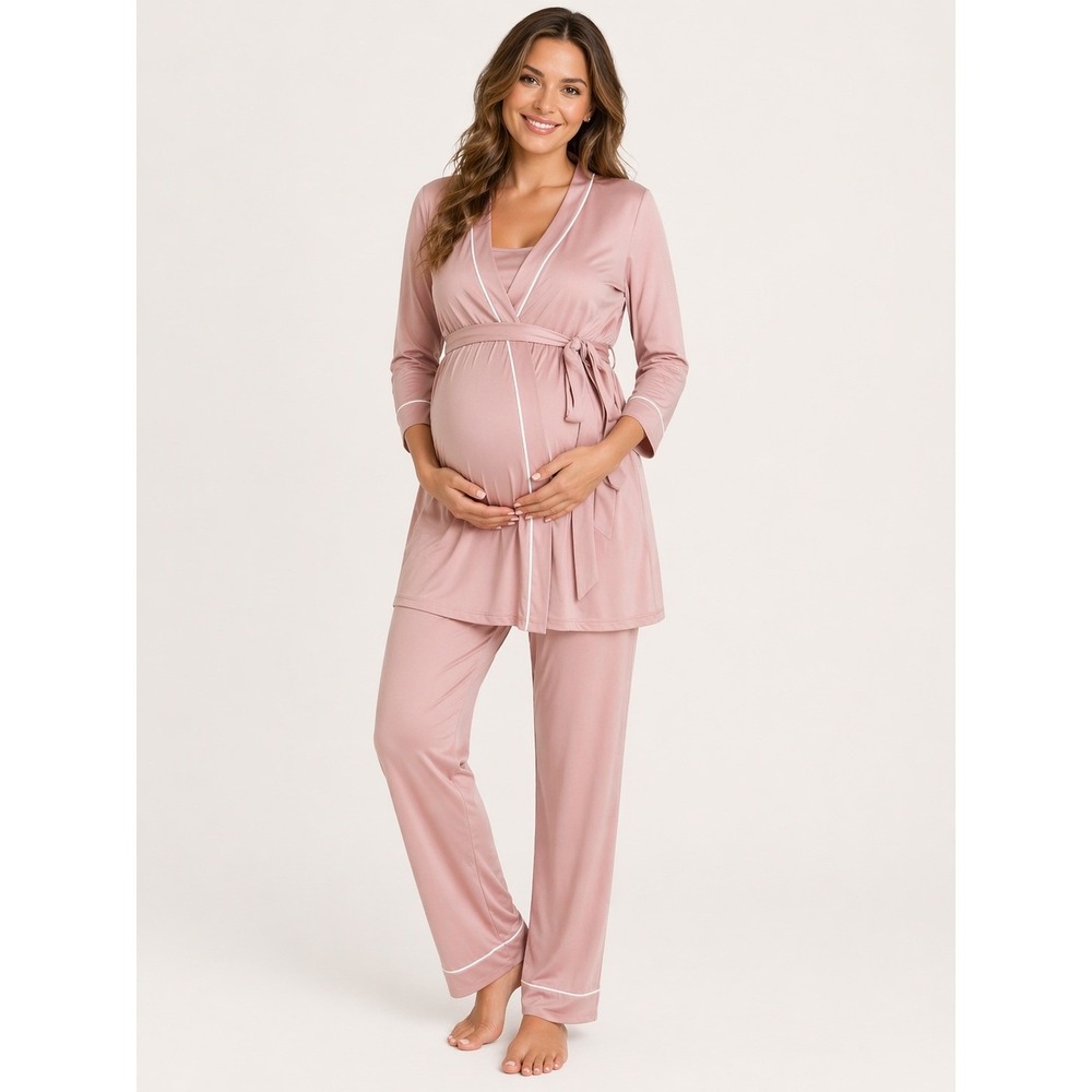 CosaBella Luxury‎ Maternity Pajama Set 3-Piece Cotton Modal Soft Cozy Chic
